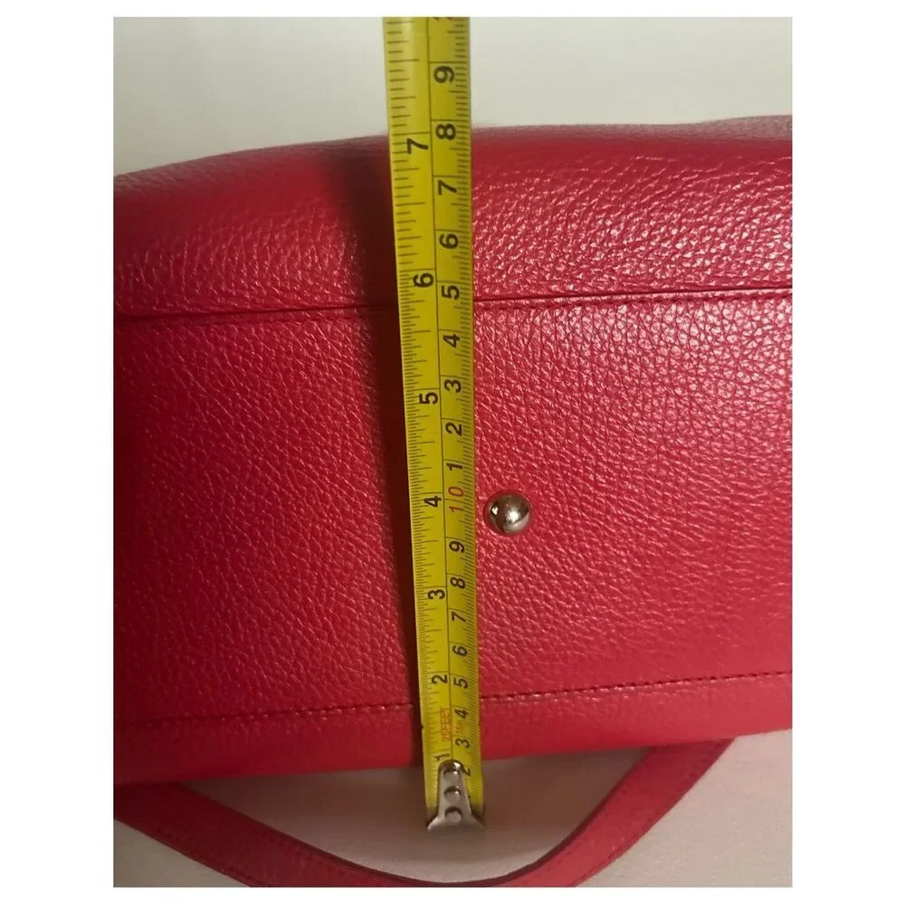 Furla Alice Pebbled Leather Satchel Handbag ~Removable Crossbody Strap in Red